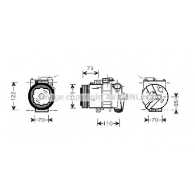 Компрессор, кондиционер SAAK018 AVA QUALITY COOLING - купить в магазине запчастей по Украине