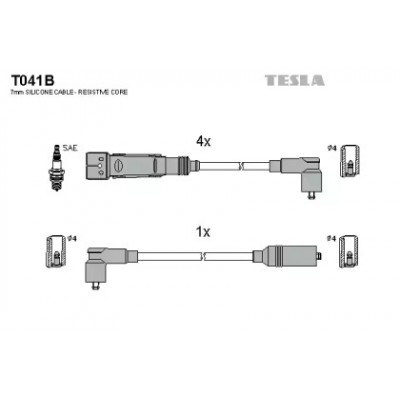 Комплект проводов зажигания T041B TESLA - купить в магазине запчастей по Украине