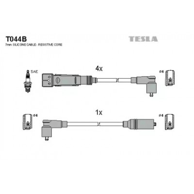Комплект проводов зажигания T044B TESLA - купить в магазине запчастей по Украине