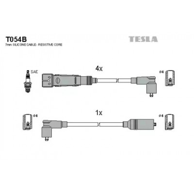 Комплект проводов зажигания T054B TESLA - купить в магазине запчастей по Украине