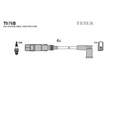 Комплект проводов зажигания T076B TESLA - купить в магазине запчастей по Украине