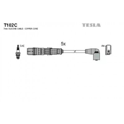 Комплект проводов зажигания T102C TESLA - купить в магазине запчастей по Украине