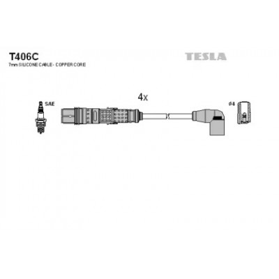 Комплект проводов зажигания T406C TESLA - купить в магазине запчастей по Украине