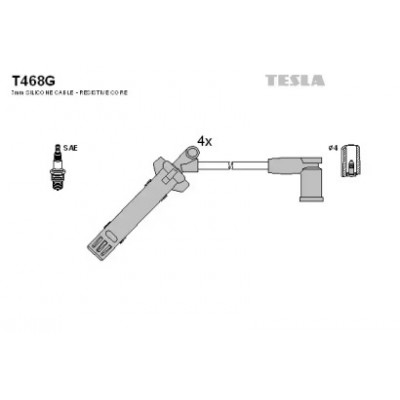 Комплект проводов зажигания T468G TESLA - купить в магазине запчастей по Украине