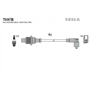 Комплект проводов зажигания T497B TESLA - купить в магазине запчастей по Украине