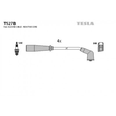 Комплект проводов зажигания T527B TESLA - купить в магазине запчастей по Украине
