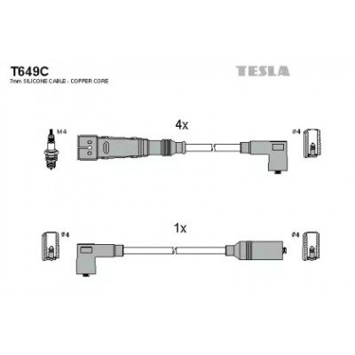 Комплект проводов зажигания T649C TESLA - купить в магазине запчастей по Украине