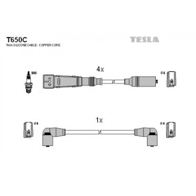 Комплект проводов зажигания T650C TESLA - купить в магазине запчастей по Украине