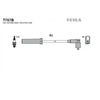 Комплект проводов зажигания T767B TESLA - купить в магазине запчастей по Украине