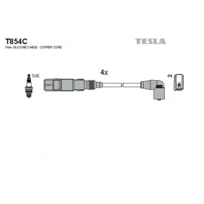 Комплект проводов зажигания T854C TESLA - купить в магазине запчастей по Украине