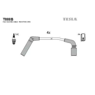 Комплект проводов зажигания T888B TESLA - купить в магазине запчастей по Украине