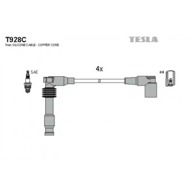 Комплект проводов зажигания T928C TESLA - купить в магазине запчастей по Украине