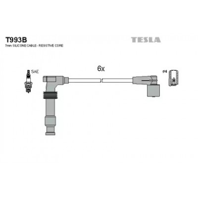Комплект проводов зажигания T993B TESLA - купить в магазине запчастей по Украине