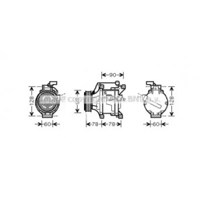 Компрессор, кондиционер TOK443 AVA QUALITY COOLING - купить в магазине запчастей по Украине