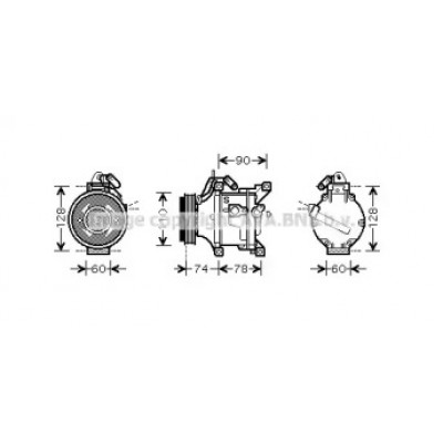 Компрессор, кондиционер TOK470 AVA QUALITY COOLING - купить в магазине запчастей по Украине