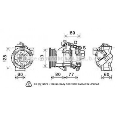 Компрессор, кондиционер TOK626 AVA QUALITY COOLING - купить в магазине запчастей по Украине