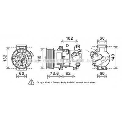 Компрессор, кондиционер TOK683 AVA QUALITY COOLING - купить в магазине запчастей по Украине