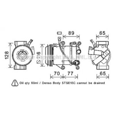 Компрессор, кондиционер TOK687 AVA QUALITY COOLING - купить в магазине запчастей по Украине