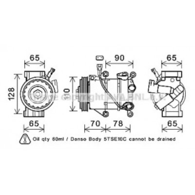 Компрессор, кондиционер TOK719 AVA QUALITY COOLING - купить в магазине запчастей по Украине