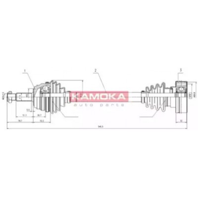 Приводной вал VW1138919 KAMOKA - купить в магазине запчастей по Украине