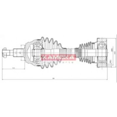 Приводной вал VW1138926 KAMOKA - купить в магазине запчастей по Украине