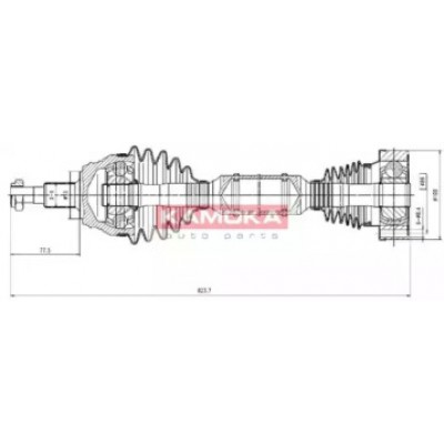Приводной вал VW1138927 KAMOKA - купить в магазине запчастей по Украине