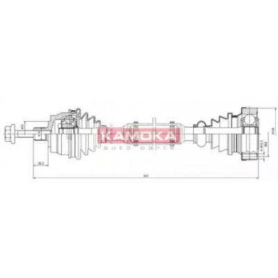 Приводной вал VW1138931 KAMOKA - купить в магазине запчастей по Украине