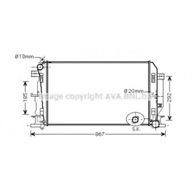 Радиатор, охлаждение двигателя VW2271 AVA QUALITY COOLING - купить в магазине запчастей по Украине