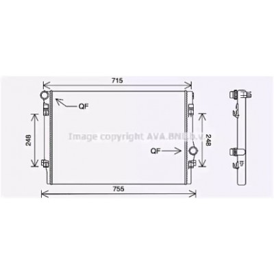 Радиатор, охлаждение двигателя VW2336 AVA QUALITY COOLING - купить в магазине запчастей по Украине