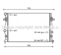 Радиатор, охлаждение двигателя AVA QUALITY COOLING VW2343 VW2343 AVA QUALITY COOLING - купить в магазине запчастей по Украине