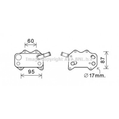 масляный радиатор, двигательное масло VW3329 AVA QUALITY COOLING - купить в магазине запчастей по Украине