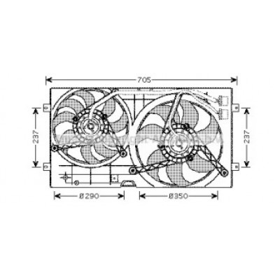 Вентилятор, охлаждение двигателя VW7503 AVA QUALITY COOLING - купить в магазине запчастей по Украине