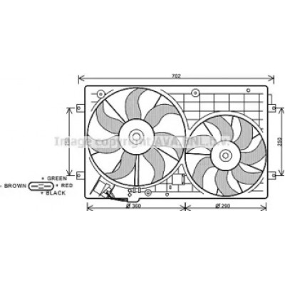 Вентилятор, охлаждение двигателя VW7528 AVA QUALITY COOLING - купить в магазине запчастей по Украине