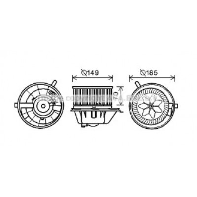 Электродвигатель, вентиляция салона VW8337 AVA QUALITY COOLING - купить в магазине запчастей по Украине