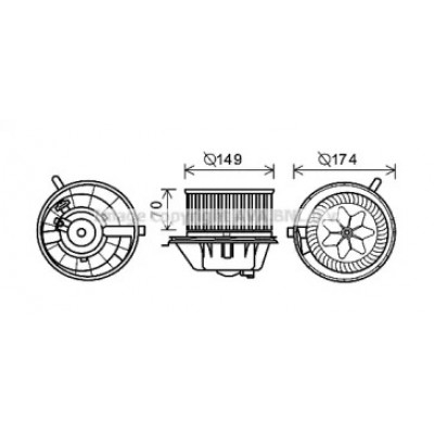 Электродвигатель, вентиляция салона VW8342 AVA QUALITY COOLING - купить в магазине запчастей по Украине