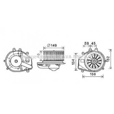 Электродвигатель, вентиляция салона VW8352 AVA QUALITY COOLING - купить в магазине запчастей по Украине