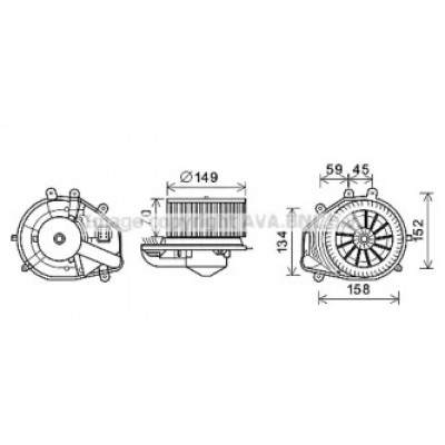 Электродвигатель, вентиляция салона VW8353 AVA QUALITY COOLING - купить в магазине запчастей по Украине