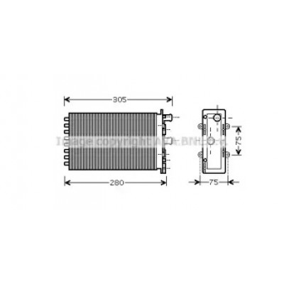 Теплообменник, отопление салона VWA6239 AVA QUALITY COOLING - купить в магазине запчастей по Украине