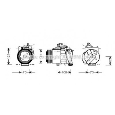 Компрессор, кондиционер VWAK064 AVA QUALITY COOLING - купить в магазине запчастей по Украине