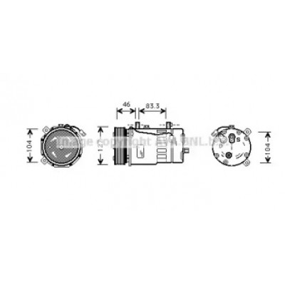Компрессор, кондиционер VWK050 AVA QUALITY COOLING - купить в магазине запчастей по Украине