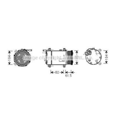 Компрессор, кондиционер VWK167 AVA QUALITY COOLING - купить в магазине запчастей по Украине
