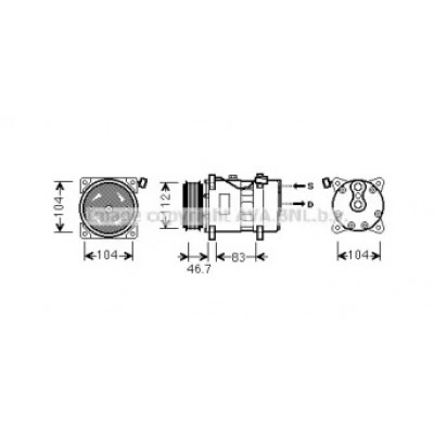 Компрессор, кондиционер VWK288 AVA QUALITY COOLING - купить в магазине запчастей по Украине