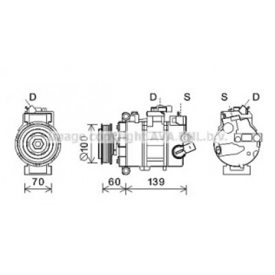 Компрессор, кондиционер VWK356 AVA QUALITY COOLING - купить в магазине запчастей по Украине