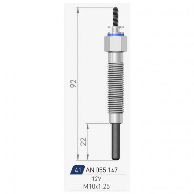 MITSUBISHI Свеча накала (двойная спираль) 12V Colt 055147 A-N PARTS - купити в магазині запчастин по Україні