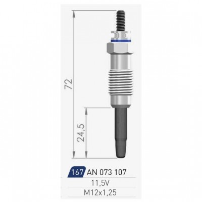 Свеча накаливания 073107 A-N PARTS - купить в магазине запчастей по Украине