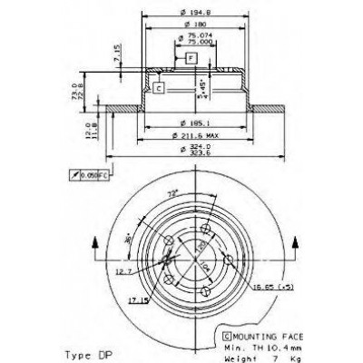 Тормозной диск 08701980 BREMBO - купить в магазине запчастей по Украине