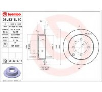Тормозной диск BREMBO 08.8316.11 08831611 BREMBO - купить в магазине запчастей по Украине