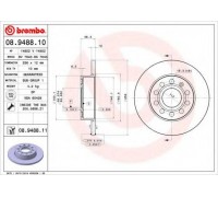 Тормозной диск BREMBO 08.9488.11 08948811 BREMBO - купить в магазине запчастей по Украине