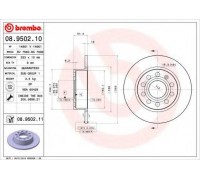 Тормозной диск BREMBO 08.9502.11 08950211 BREMBO - купить в магазине запчастей по Украине