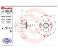 Тормозной диск BREMBO 08.B391.17 08B39117 BREMBO - купить в магазине запчастей по Украине